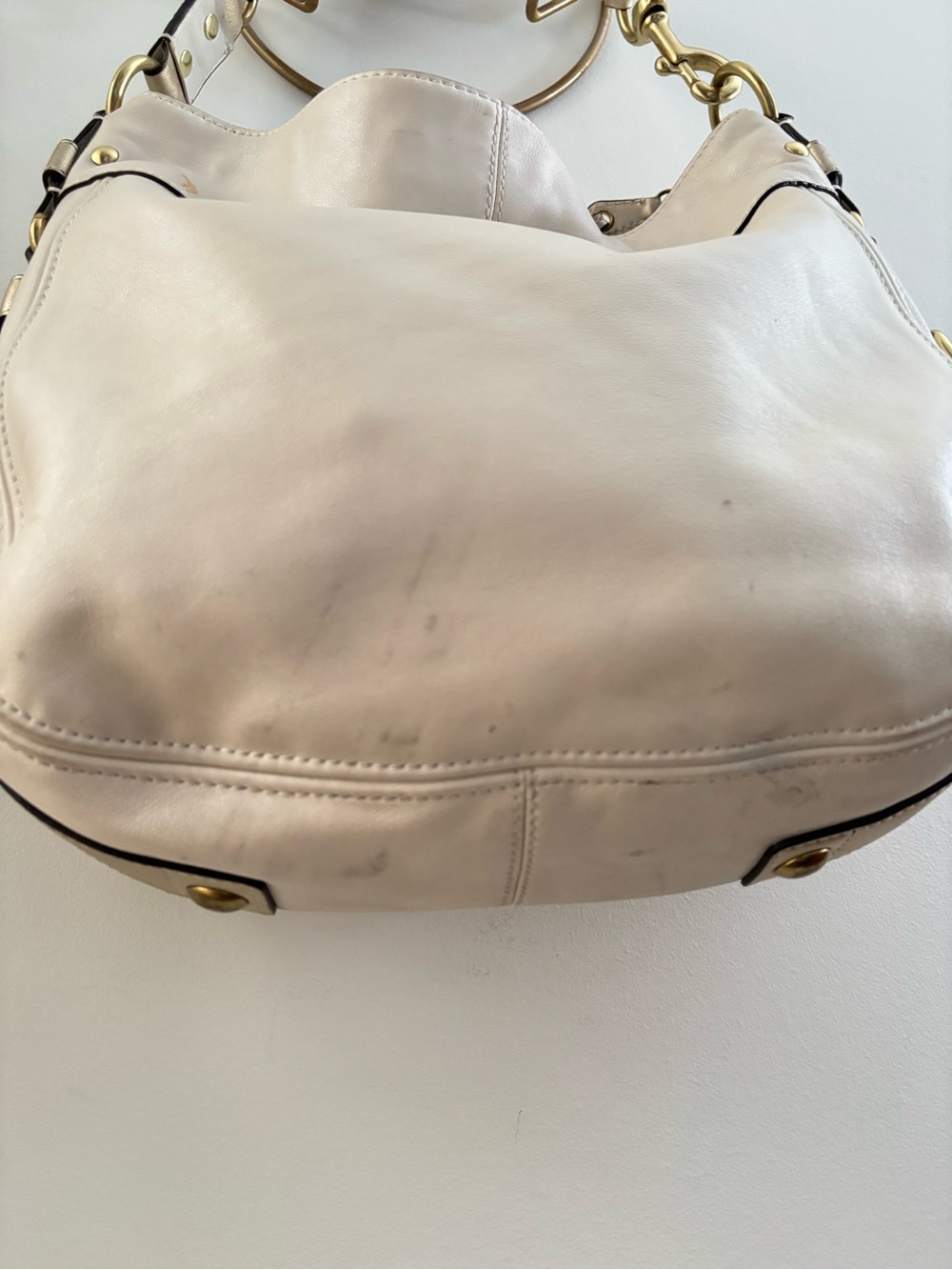 Coach Maggie White Leather Hobo Shoulder Bag Style 12939! - Picture 11 of 15